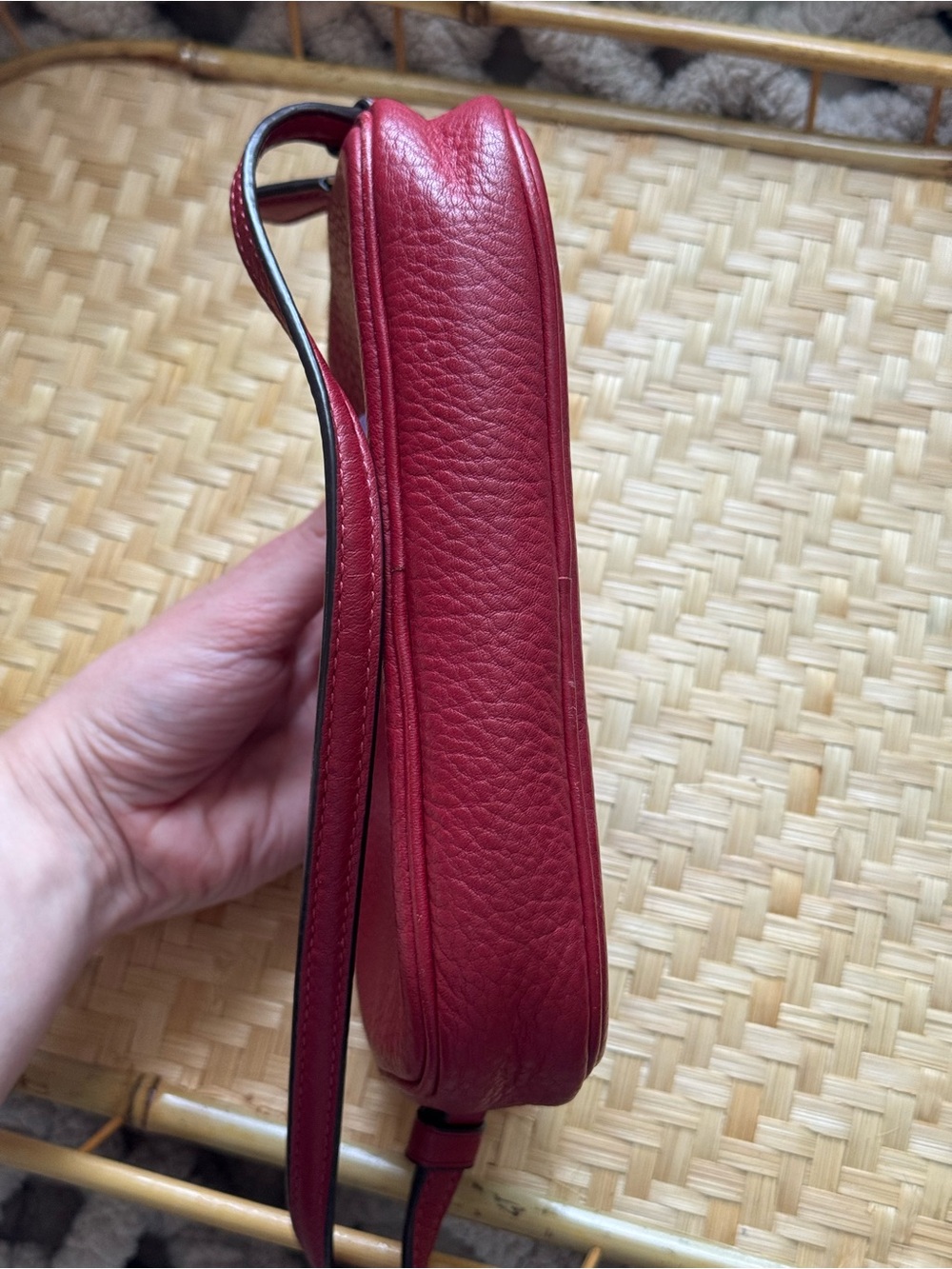 Coach Pebbled Leather Small Red Crossbody - Picture 4 of 7